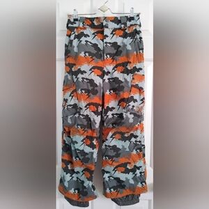 Kids Burton orange skull camo snow pants sz M